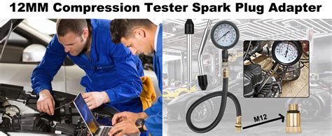 compression tester spark plug adaptor|engine compression tester 12mm adapter.